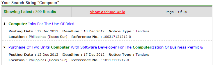 Exact Search Result